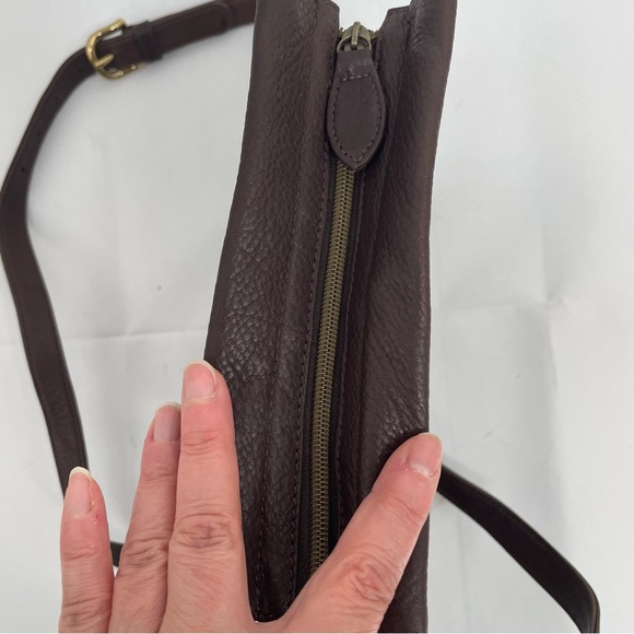 Vintage Fossil Purse 75082 Brown Pebbled Leather Adjustable Crossbody Bag Key - Picture 10 of 16